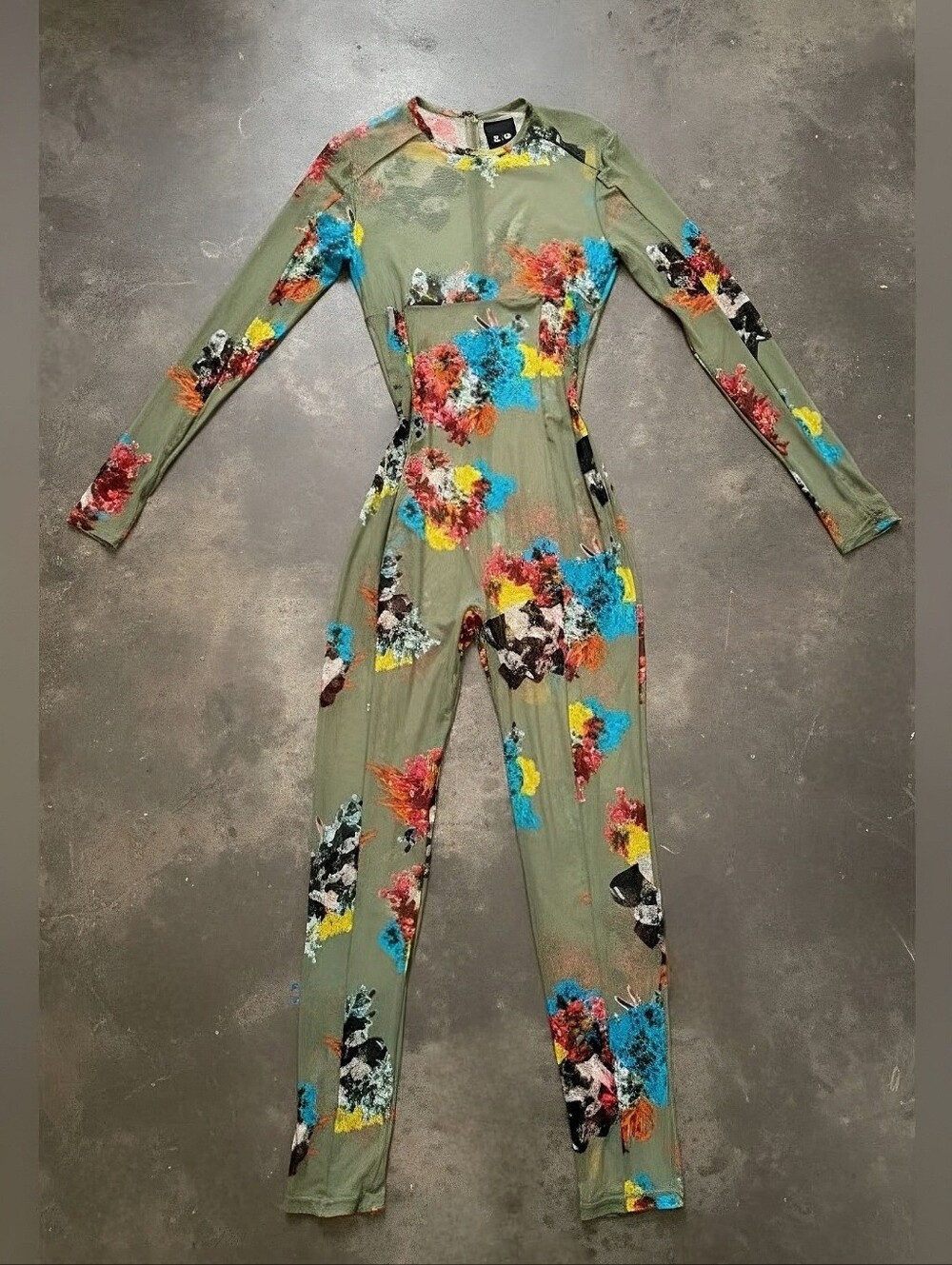 Adidas x Ivy Park Floral Long Sleeve Mesh Jumpsuit | L